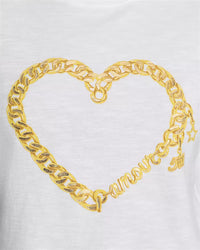 Cinq A Sept Amour Heart Chain Shrunken Tee