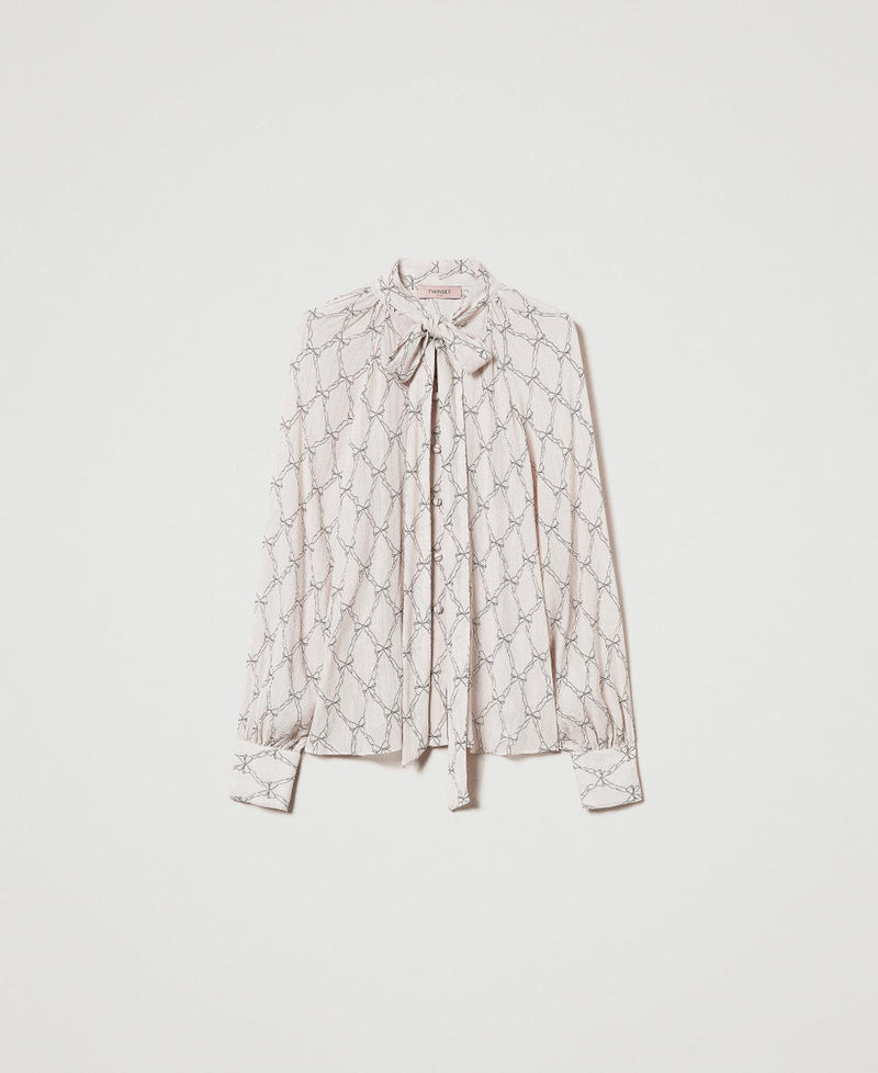 Twinset Creponne Shirt with Bow Print