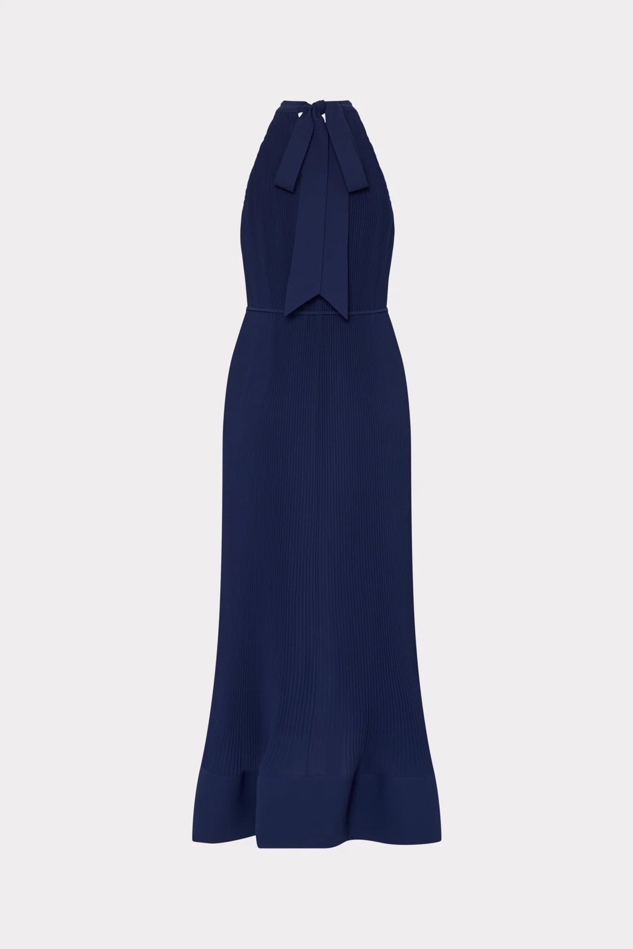 Milly Nalani Pleated Midi Dress Navy