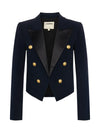 L'Agence Lila Satin Lapel Blazer