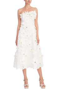 Badgley Mischka Scuba Appl Midi Light Ivory