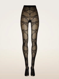 Wolford Floral Lace Tights Black