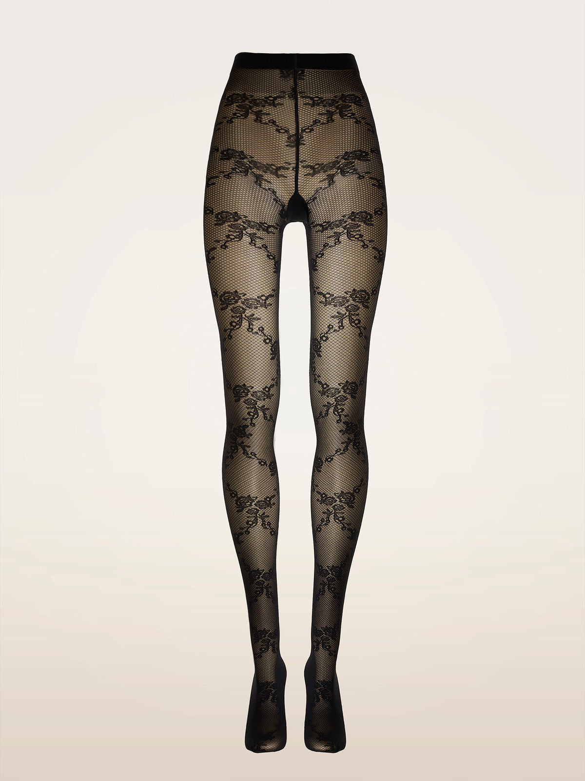 Wolford Floral Lace Tights Black