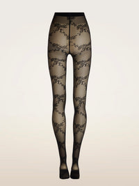 Wolford Floral Lace Tights Black