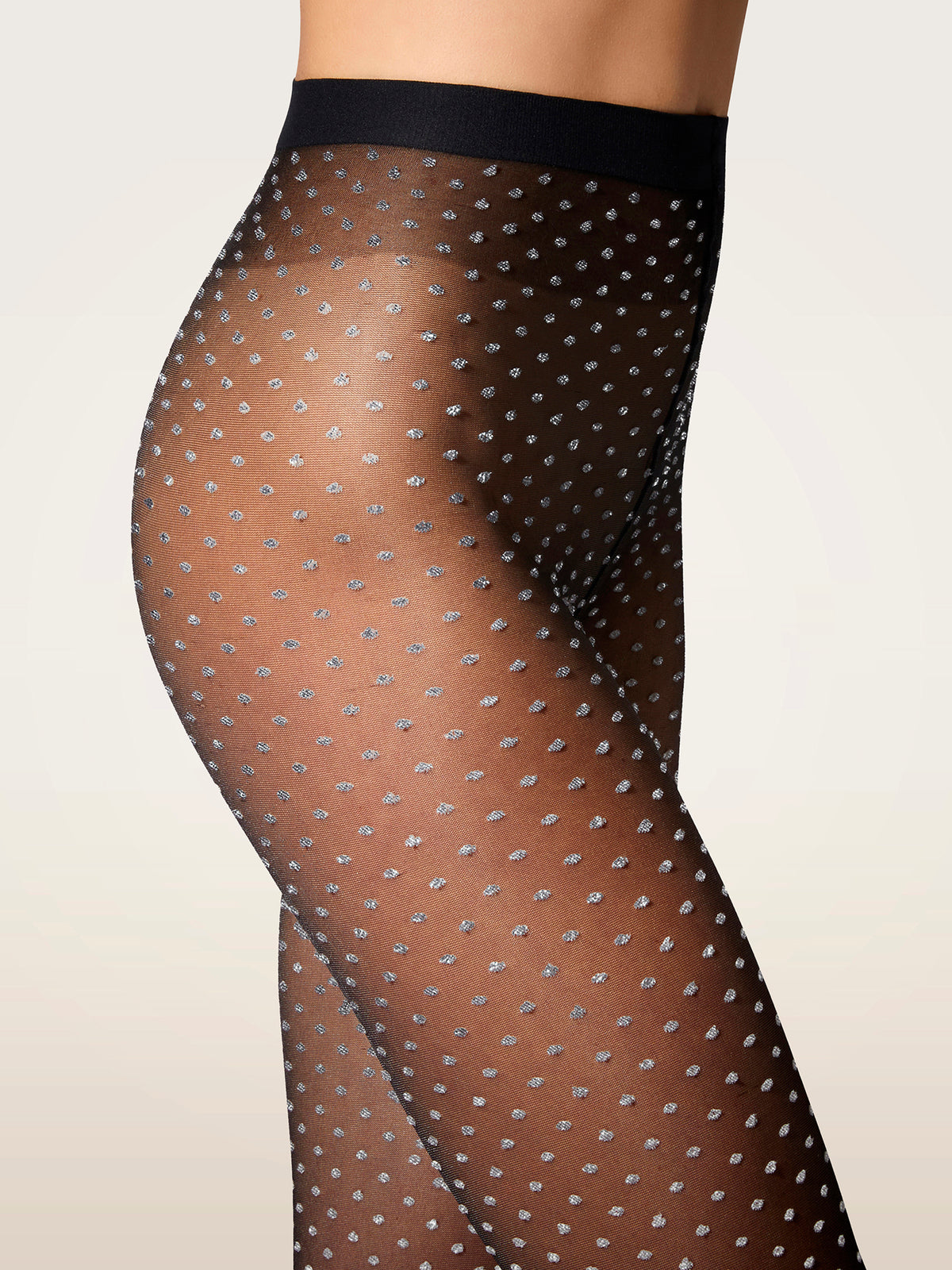 Wolford Shimmer Dots Tights Black/Silver