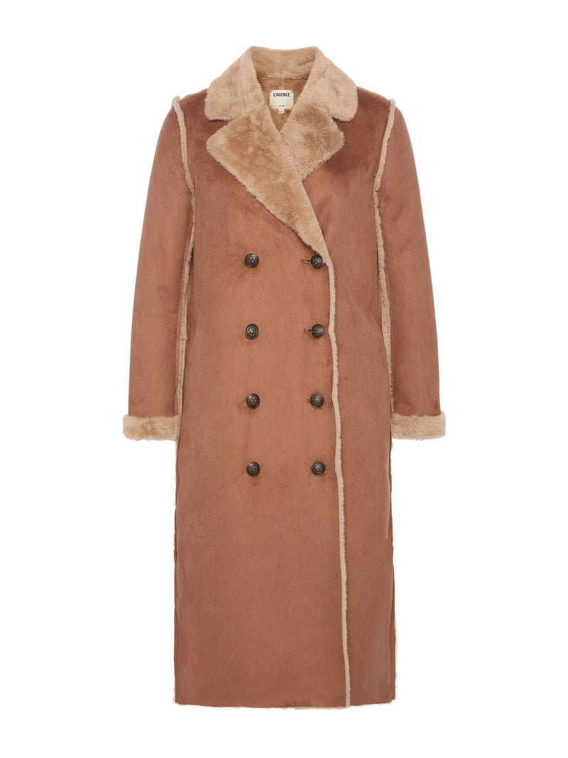 L'Agence Citron Manteau Maxi en Fourrure Synthétique