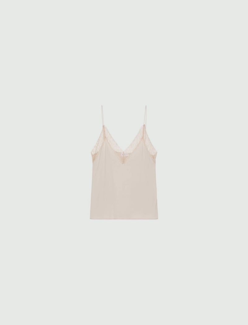 Camisole Marella Spuma en soie avec détails en dentelle (nouvelles couleurs)