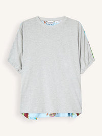 Essentiel Kos T-Shirt With Silk Scarf Back Steel Pulse