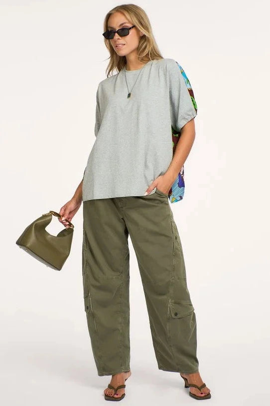 Essentiel Kos T-Shirt With Silk Scarf Back Steel Pulse