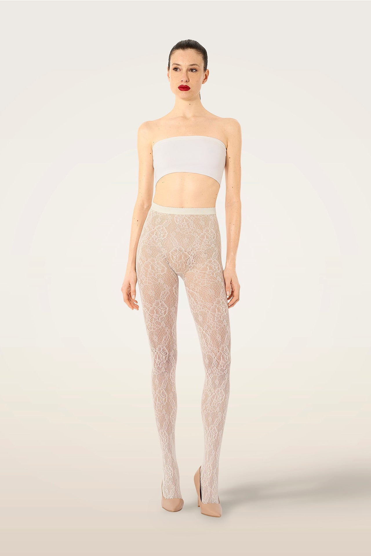 Wolford Infinite Rose Net Tights Deep Night