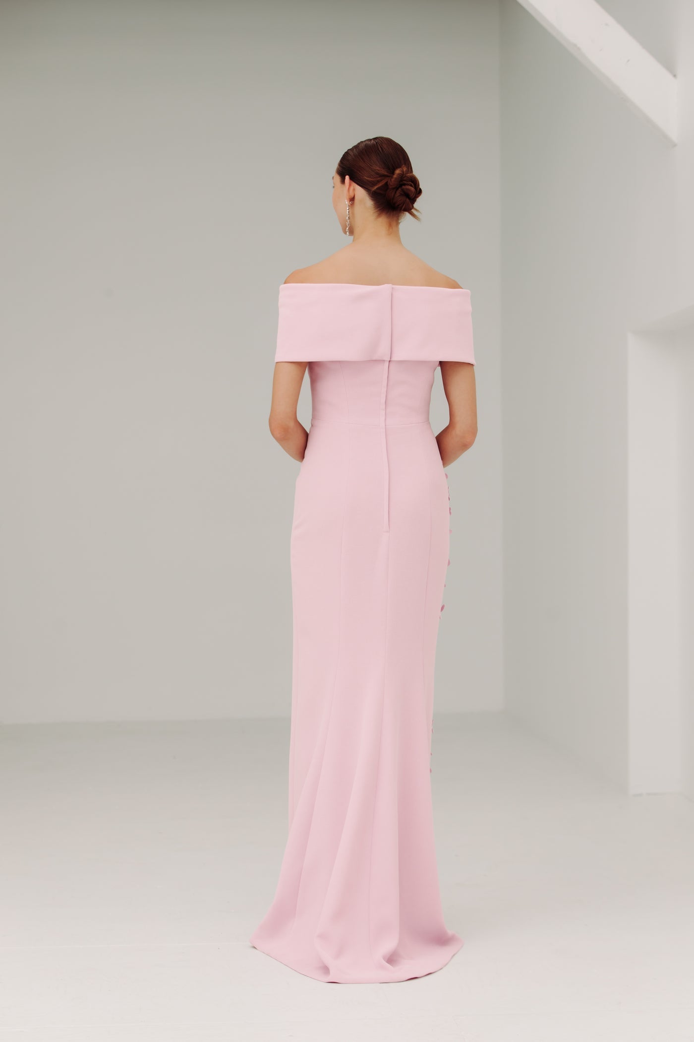Catherine Regehr Off Shoulder Gown with Floral Bodice