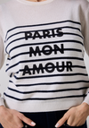 NOTSHY 4703102 HAZEL STRIPE SWEATER W/ "PARIS" TEXT