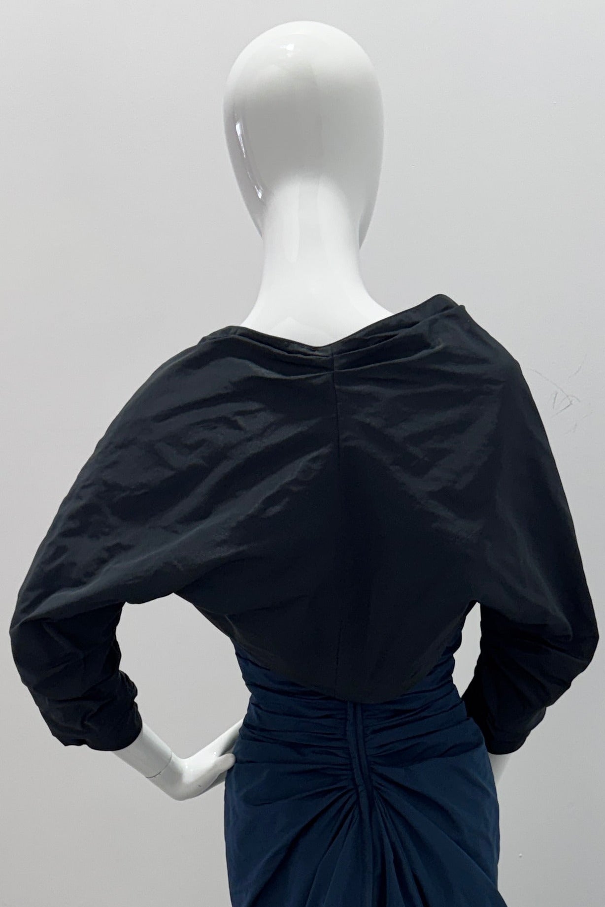 Catherine Regehr Draped 3/4 Sleeve Shrug Borelo Navy/Black