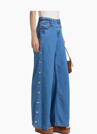L'Agence Jennings High Rise Snap Wide Leg Jean Tortsen