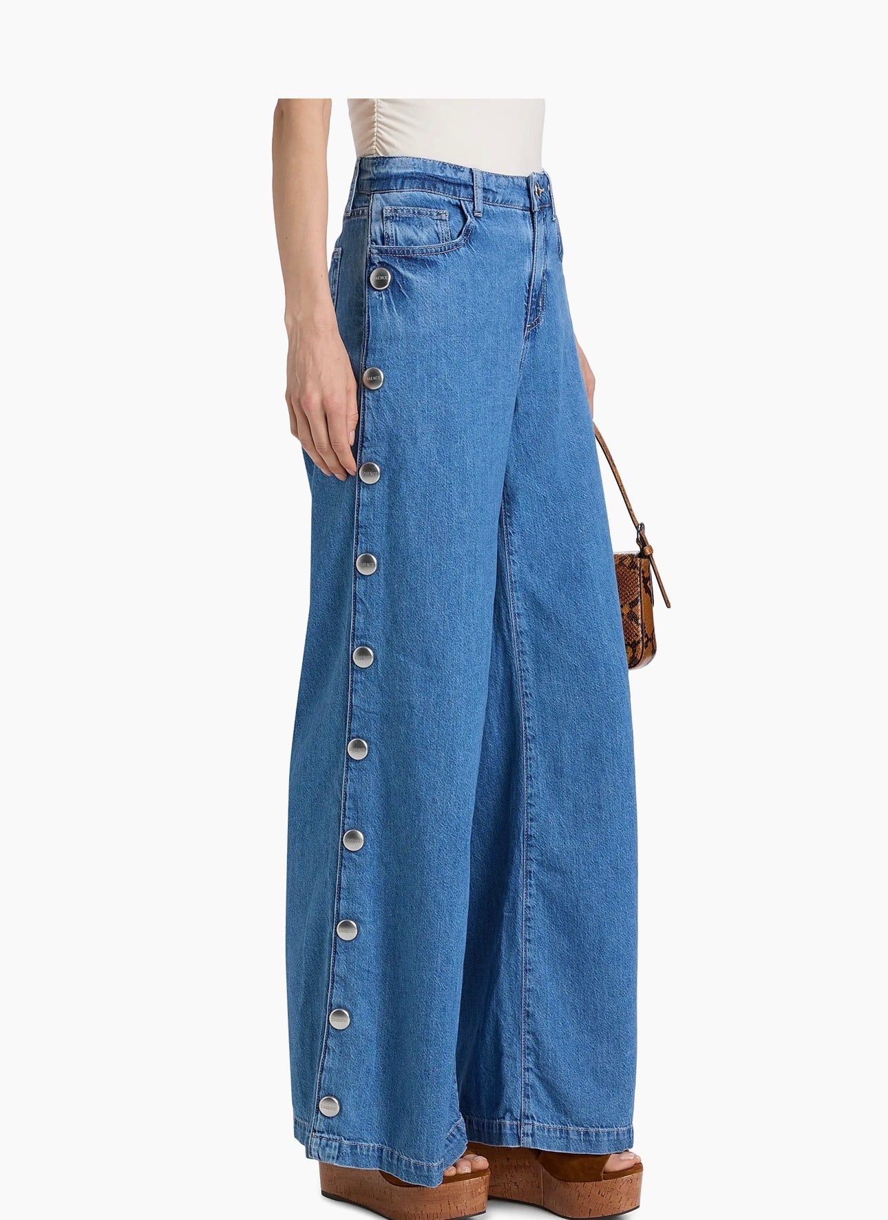 L'Agence Jennings High Rise Snap Wide Leg Jean Tortsen