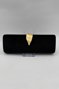 Black Velvet Leaf Clutch