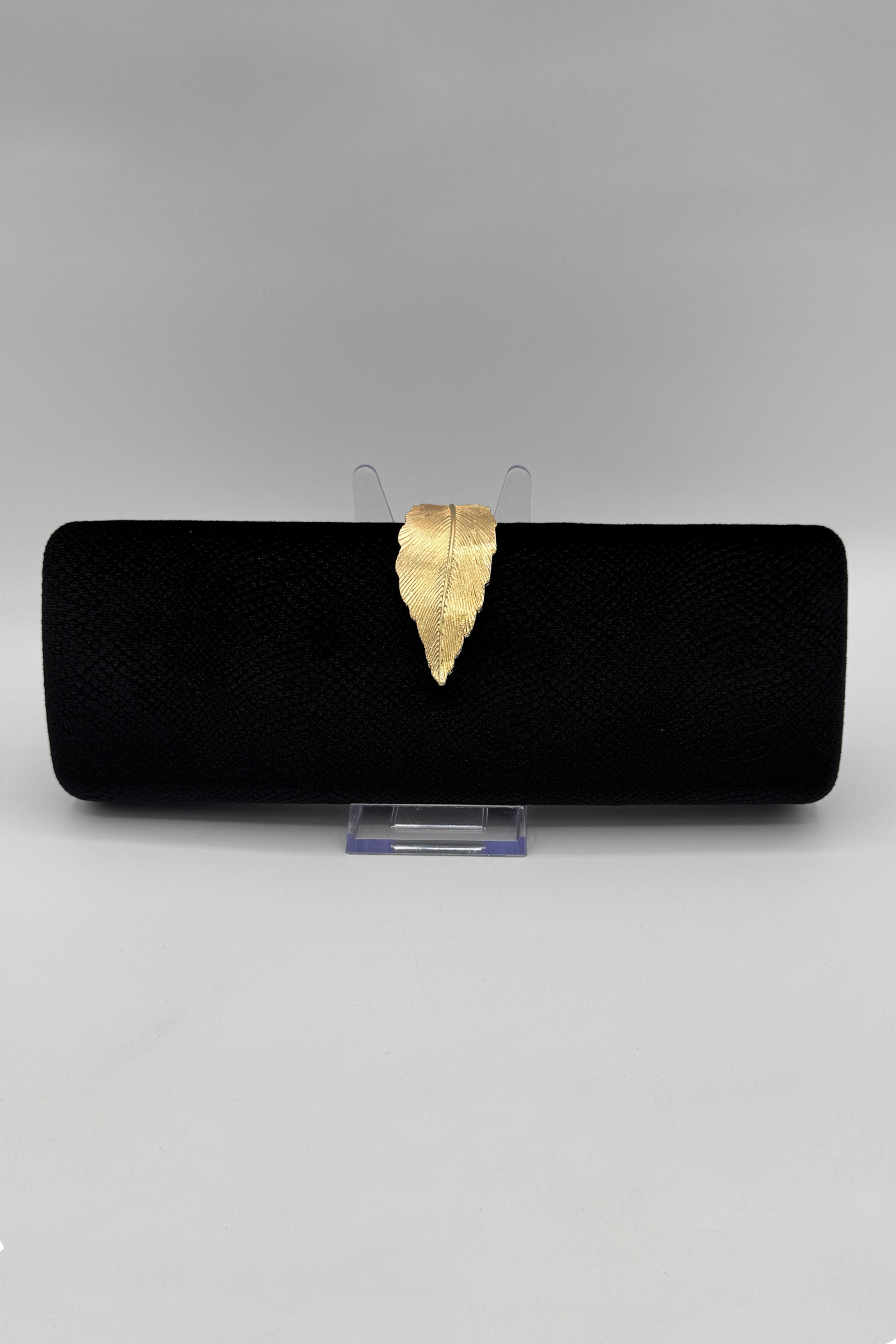 Black Velvet Leaf Clutch
