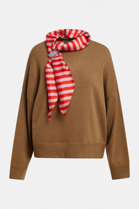 Essentiel Pull Kurtis avec écharpe Camel Club