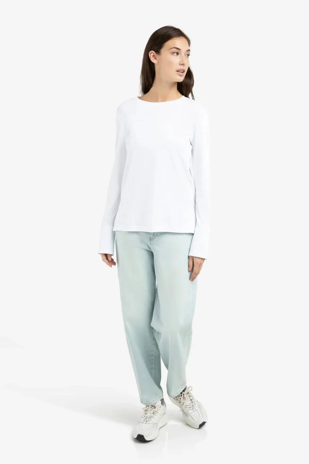 YAYA Jersey Top With Long Sleeves and Woven Cuffs