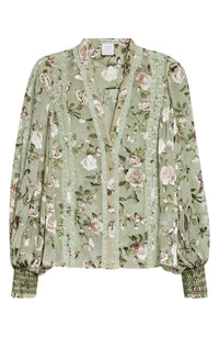 Chemise Arlette avec bordure en dentelle florale Alice + Olivia