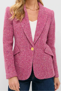 Blazer L'Agence Chamberlain rose multicolore à motif chevrons