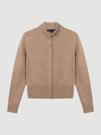 Repeat Cashmere Silk Knitted Cardigan Fawn