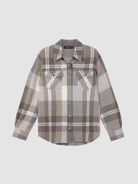 Repeat Organic Cashmere Woven Blouse - Multi Check