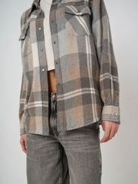 Repeat Organic Cashmere Woven Blouse - Multi Check