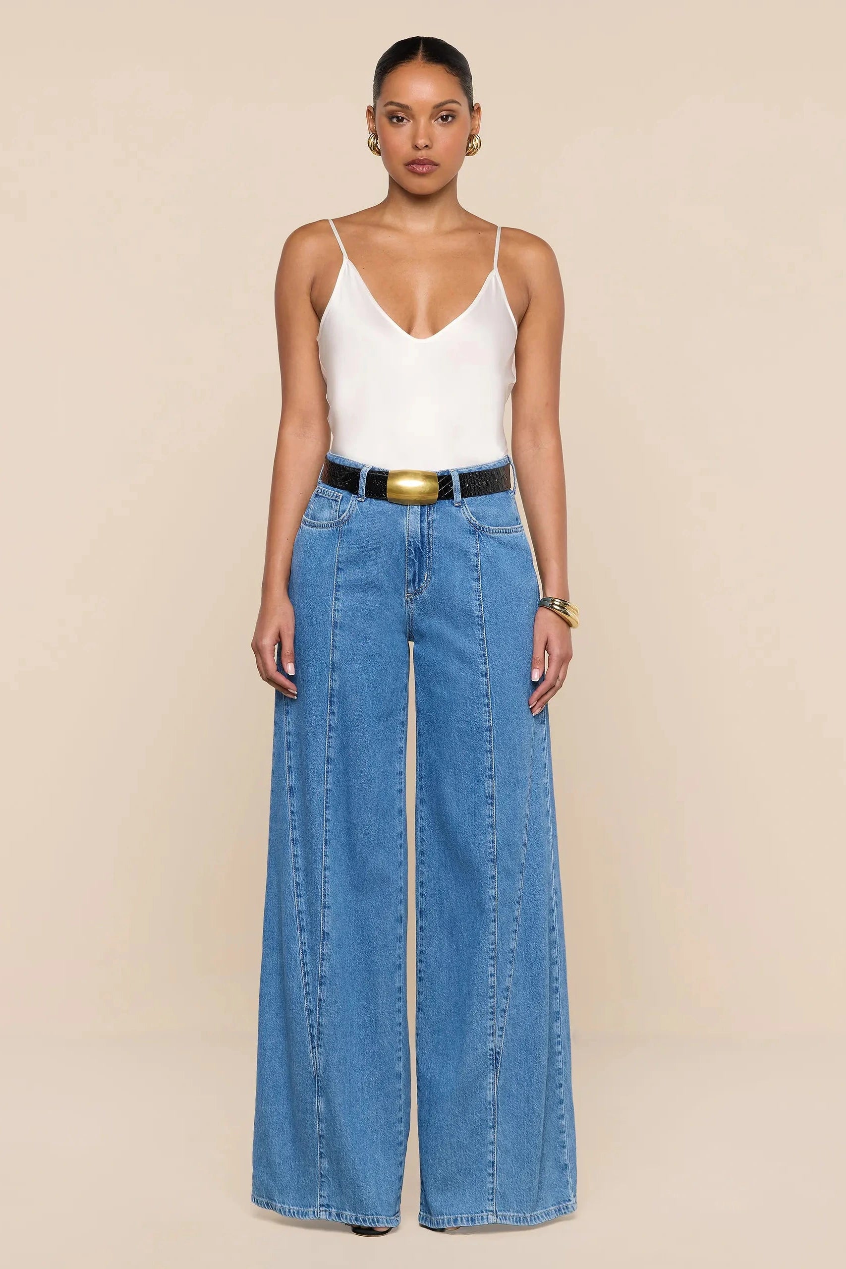 L'Agence 20075CXI-TORS Jennings High Rise Snap Wide Leg Torsten