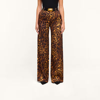 L'Agence Livvy Beltloop Pant Tan Multi Javan Leopard
