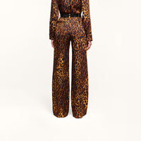 L'Agence Livvy Beltloop Pant Tan Multi Javan Leopard