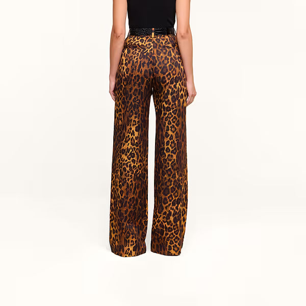 L'Agence Livvy Beltloop Pant Tan Multi Javan Leopard