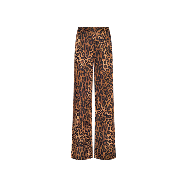 L'Agence Livvy Beltloop Pant Tan Multi Javan Leopard