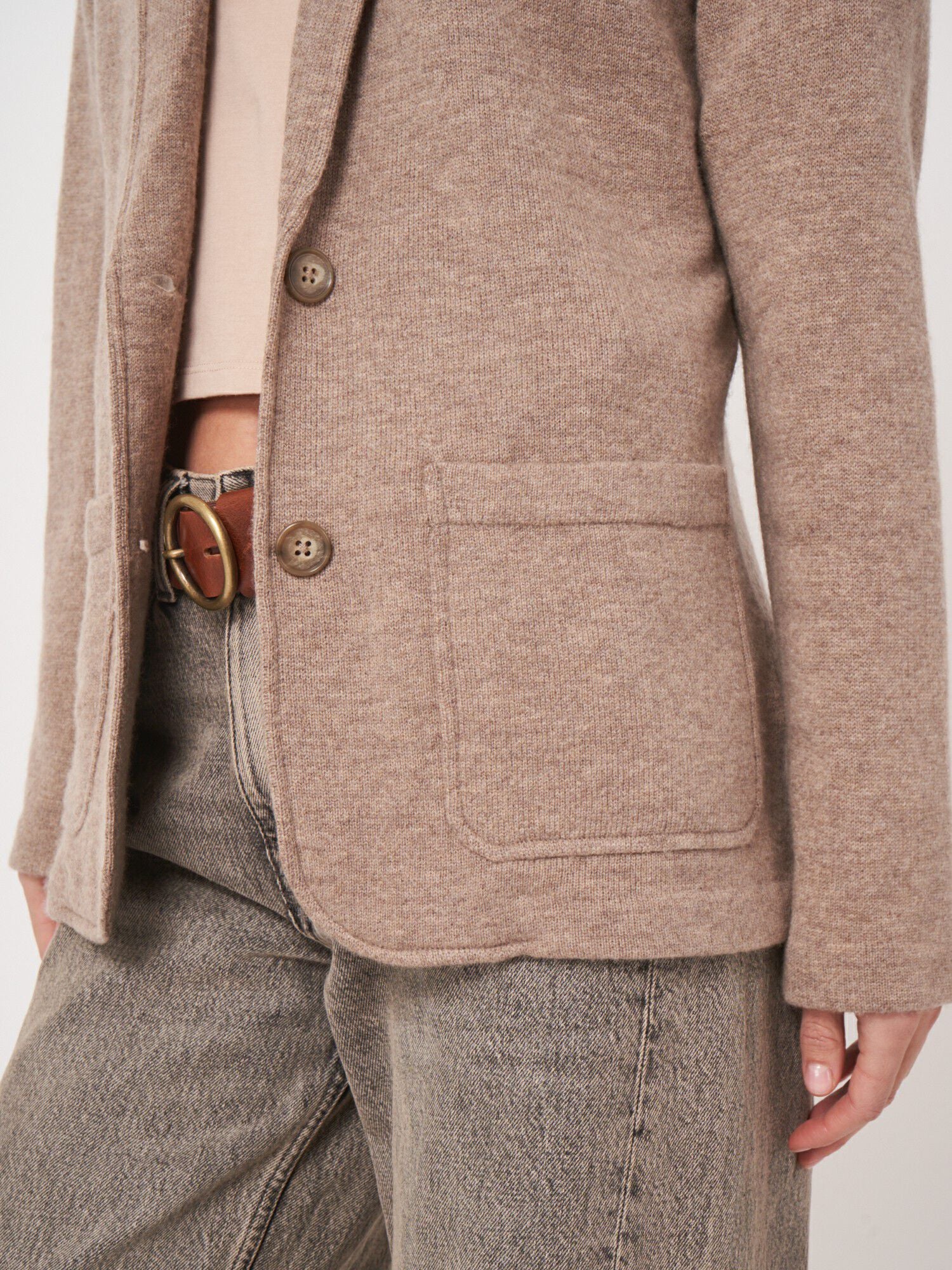 Repeat Wool Cashmere Knitted Cardigan - Sand