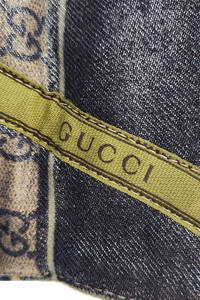 Ascend Gucci Silk Scarf Design Denim Jacket