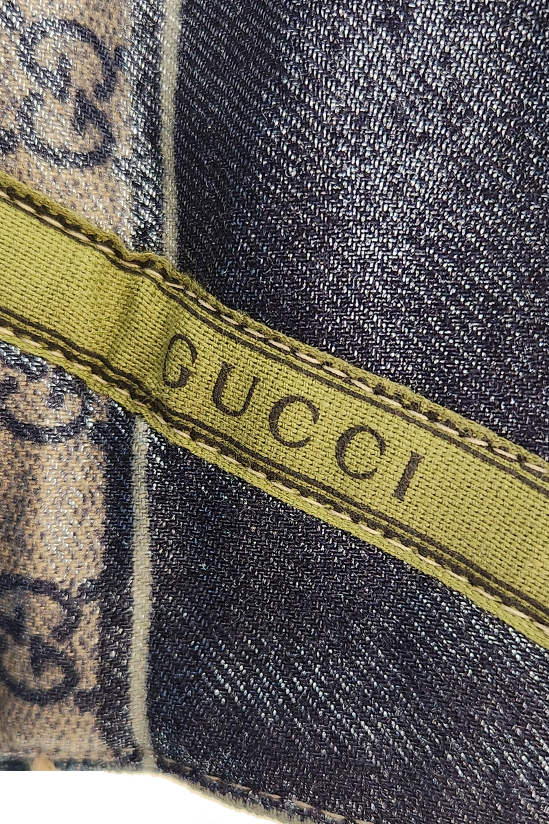 Ascend Gucci Silk Scarf Design Denim Jacket