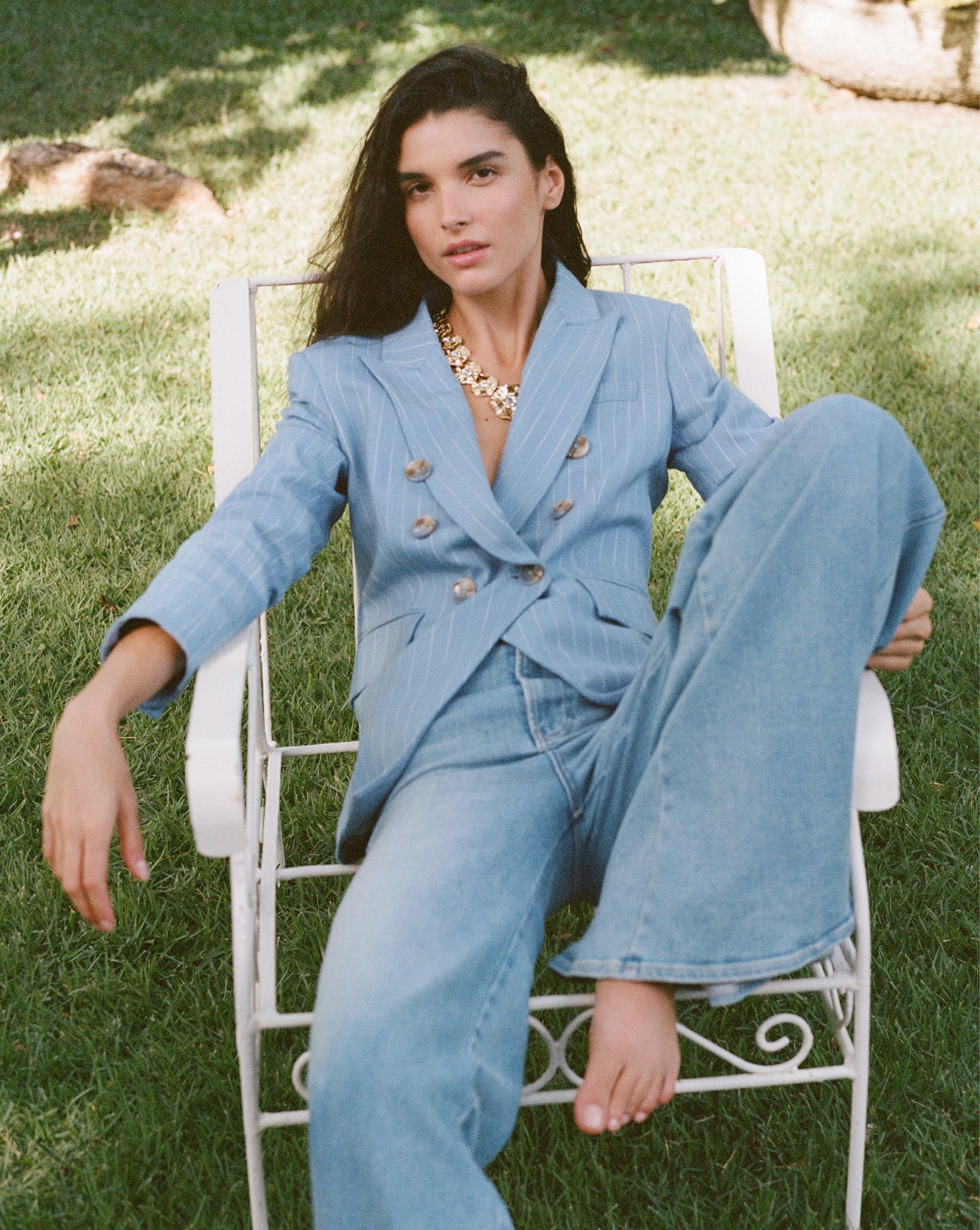 Veronica Beard Miller Pinstripe Dickey Jacket