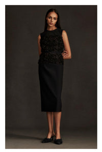 Robe droite Greta Constantine Cage avec broderie contrastante - Noir