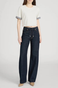 Frame The Off Duty Drawstring Bow Jeans Rinse