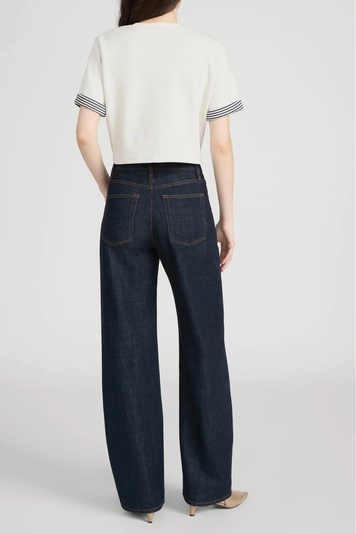 Frame The Off Duty Drawstring Bow Jeans Rinse