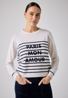 NOTSHY 4703102 HAZEL STRIPE SWEATER W/ "PARIS" TEXT