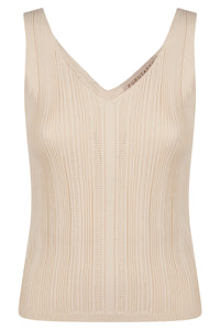 Purotatto V-Neck Cotton Top Chalk