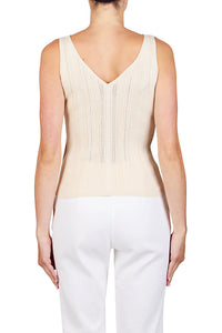 Purotatto V-Neck Cotton Top Chalk