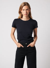 T-shirt à col rond et manches courtes Majestic Soft Touch Marine