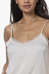 Repeat Silk Lace Trimmed Top
