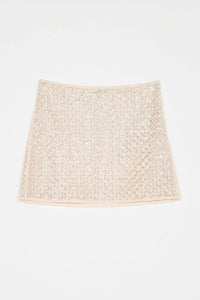 Twinset Mesh Miniskirt With Embroidery