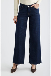 Frame The Low Rise Slim Palazzo Polished Jean