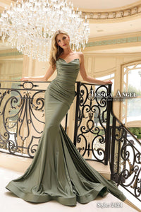 Jessica Angel Ruched Cowl Neckline Gown