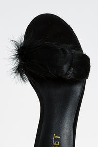 Twinset Leather Sandals With Feathers