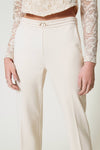 Twinset Trousers With Oval T Waist Strap And Crease